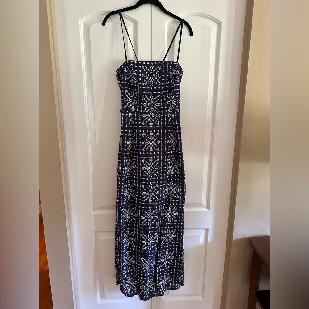 NWT Milly navy eyelet Esme dress - Picture 2 of 4